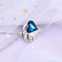 Bijoux de fantaisie gravés avec Always my cœur, pierres précieuses, en forme de cœur, souvenir, collier inspiré du globe