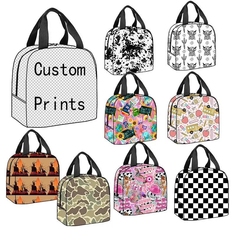 Оптовая продажа, низкий минимальный заказ, детская школьная сумка для завтрака, коробка для завтрака с индивидуальным принтом, Детская коробка для завтрака