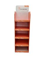 Support d'affichage au sol portable en acrylique ondulé personnalisé |   Étagère de présentation publicitaire recyclable pour points de vente au détail
