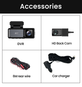 กล้องติดรถยนต์ 4K เลนส์คู่ พร้อม GPS WiFi หน้าจอ LCD 3.2 นิ้ว บันทึกภาพหน้า/หลัง กล่องดำ วิดีโอ G-Sensor รับประกัน 1 ปี - Product Image 6