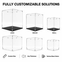 Vitrine acrylique pliable pour objets de collection, boîte de présentation cristalline anti-poussière, ensemble de présentoirs modulaires, coffret cadeau