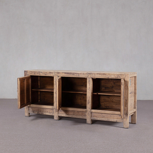Buffet à 3 portes en <span class=keywords><strong>bois</strong></span> vieilli, <span class=keywords><strong>console</strong></span> de rangement basse de style rustique campagnard - Product Image 3