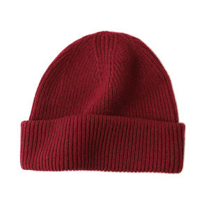 Bonnet personnalisé mignon et luxueux, chaud, 100% <span class=keywords><strong>laine</strong></span> d'agneau, tricoté, unisexe, bonnets à revers pour les voyages d'affaires avec logo personnalisé - Product Image 5