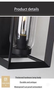 Lámpara de Pared Exterior Moderna y Minimalista E14, Luminaria de Pared LED para Exteriores, Lámpara de Jardín de Metal - Product Image 5