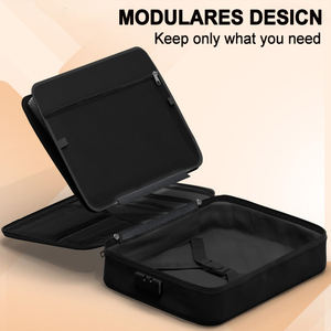 Портативный огнеупорный футляр для хранения, жесткий футляр, органайзер для домашних путешествий, для документов, документов, паспортов, черного цвета - Product Image 3