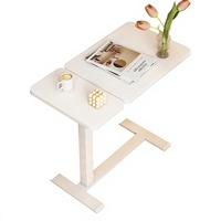Table d'appoint de chevet pour canapé, bureau réglable en hauteur avec plateau relevable en acier et système pneumatique, idéal pour l'étude