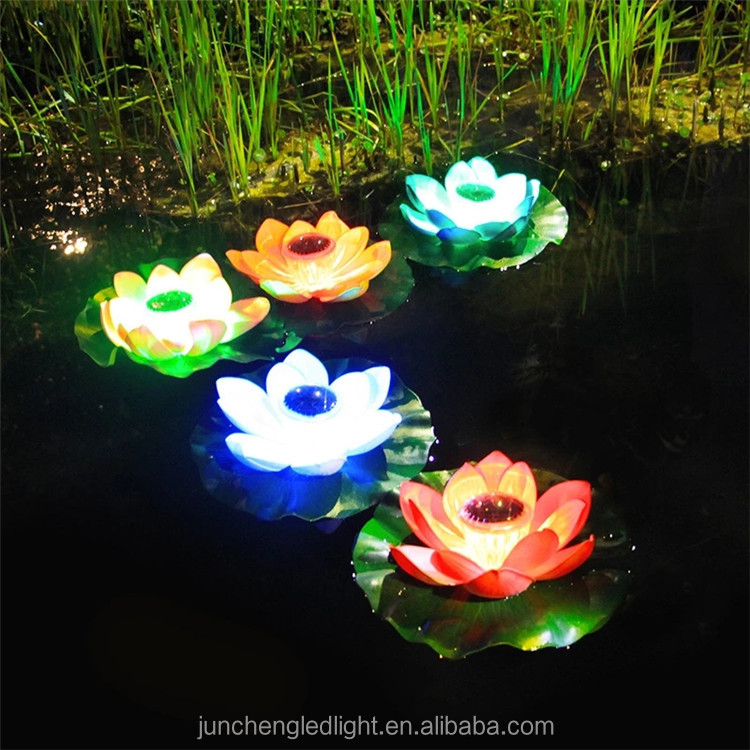 Pool Lights 18-Piece Floating - Artificial Lotus LED Lights With Water Lily Pads For Pond Decor Waterproof LED Lights