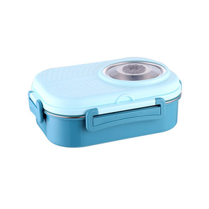 304 Stainless Steel Camera <b>Lunch</b> <b>Box</b> Rectangle Plastic Lid <b>Insulated</b> Meal <b>Box</b> Bento <b>Box</b> For Office And School Use - Product Image 3
