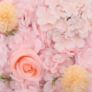 Mur de fleurs artificielles carré rose clair en soie, accessoires de photographie de mariage réutilisables - Product Image 3