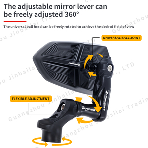 <span class=keywords><strong>Rétroviseur</strong></span> latéral universel en alliage d'aluminium réglable <span class=keywords><strong>pour</strong></span> moto modifiée, scooter <span class=keywords><strong>électrique</strong></span> et vélo - Product Image 3