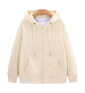 Sweat-shirts à capuche zippés pour hommes, coupe ample, en coton 100%, avec logo personnalisé de haute qualité, impression puff, fermeture éclair - Product Image 5