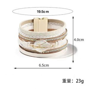Bohemian <b>Leather</b> <b>Bracelet</b> Professional White Label Hand Polished Bangle Holiday Gift for Women Non-oxidizing Surface - Product Image 1