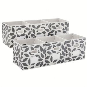 Set of 6 Foldable Fabric <b>Storage</b> Bins Cube Odorless Organizer <b>Boxes</b> with Handles for Closet <b>Shelves</b> - Product Image 1