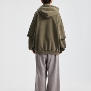 Proveedor de Sudaderas con Capucha al por Mayor, Personalizadas, con Detalles de Borde Desgastado, Efecto Desteñido por el Sol, Teñidas con Tinte y Lavado Ácido, Estilo Urbano para Hombre - Product Image 5