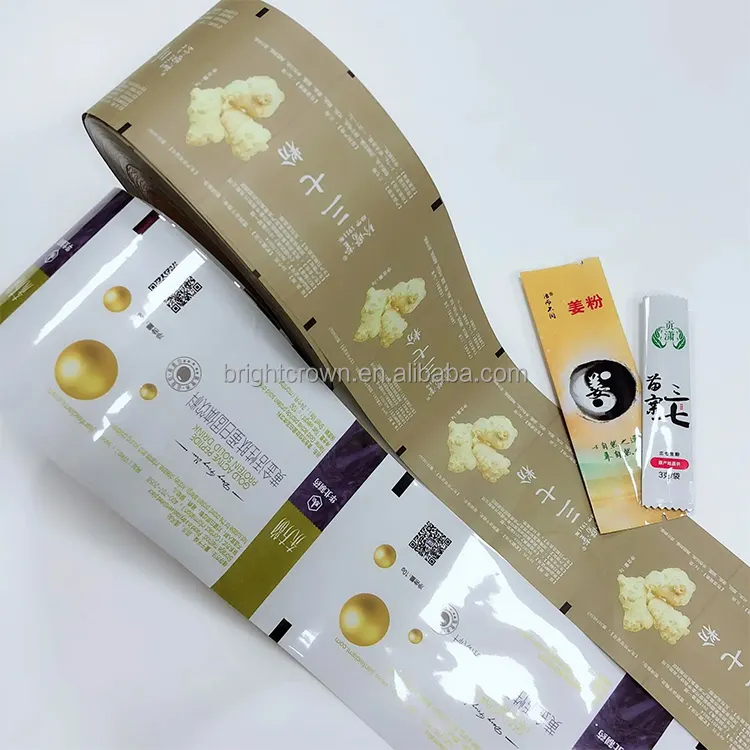 Food Grade Flexibele Verpakking Rolfolie Gelamineerd Voedsel Medicijn Candy Pvc Bopp Pet Pe Papier Stretch Film Stretch Film Verpakking