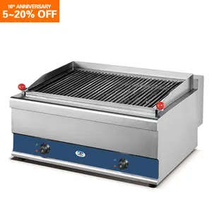 Hotel Restaurante Equipamento Elétrico Lava Rock Grill Counter Top BBQ Grill Electric Charbroiler Grill Outdoor