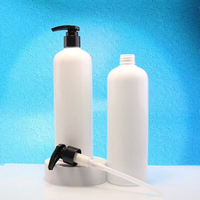 Bouteille en plastique transparente de 100 ml, 300 ml, 4 oz, 12 oz, type Boston Round, avec pompe, pour savon liquide, lotion, shampoing