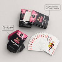 Cartes à Jouer Personnalisées Professionnelles 310gsm en Papier Allemand à Cœur Noir avec Finition Lin pour Casino Magie OEM
