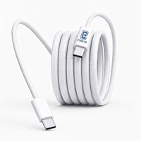 Câble de charge rapide et de transfert de données USB-C vers USB-A de 2 m avec conducteur en cuivre pur et gaine tressée pour appareils iOS CarPlay