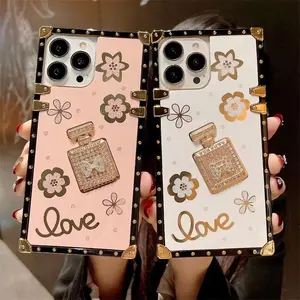 New Design Luxury Trunk Phone Case Bling Perfume Cover With Ring Holder For IPhone 14 Pro Max