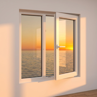 Fenêtres à battants modernes en aluminium avec design graphique en verre et acier inoxydable