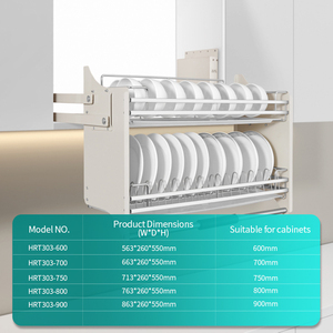 Support coulissant à tension réglable avec <span class=keywords><strong>amortisseur</strong></span> hydraulique pour rangement quotidien de vaisselle dans les armoires supérieures de <span class=keywords><strong>cuisine</strong></span> familiale - Product Image 1