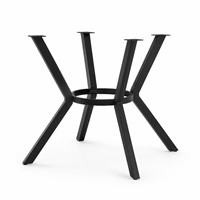 Base de table en fer WEKIS, cadre en anneau noir type « pattes d'araignée » avec plaques de fixation et support d'étagère pour projets de restauration