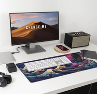 Tapis de souris de jeu Art Great Wave, grand format XL, tapis de bureau étendu avec repose-poignet, bords cousus, antidérapant, clavier d'ordinateur
