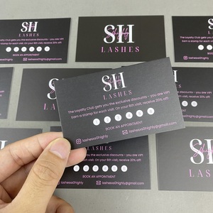 Cartes de fidélité personnalisées noires en gros avec tampon de récompense pour salons de beauté et artistes en extensions de cils - Product Image 5