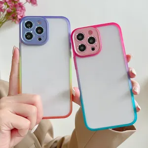 Gradient Phone Case Metal Shine Lens Protection Mobile Cover For IPhone 13 14 12 11 Pro Max Phone Case Accessories