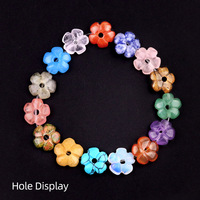 Mode Naturel Améthyste Agate Fleur Perle DIY Perles Fleur pour DIY Bracelet Collier Accessoires