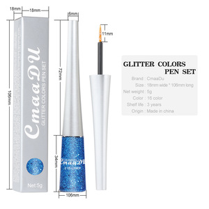 Sombra de ojos, delineador de ojos líquido, herramientas de maquillaje con 16 colores para uso femenino. - Product Image 4