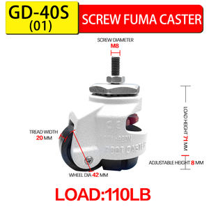 40S Hochleistungs-Nivel lier rollen Industrie maschinen halterung Schrauben füße Rollen Maschine und Ausrüstung Schwarze Lenkräder - Product Image 4