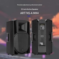ART745-AMK4 Haut-parleur actif professionnel de 15 pouces pour scène, studio de danse, son stéréo haute puissance à trois voies, USB