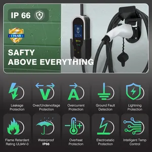 Zencar GBT Level 2EV Charger 16A Portable Universal 3.6kW CEE Model E PRO Fast EVSE Car Charger Save 30 Charging Record