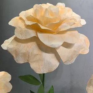 E049 Nova Tendência Gigante Artificial Rosa Flor Única/Set Decoração Ornamento Para DIY Casamento Hotel Fora/Interior Fundo Do Shopping