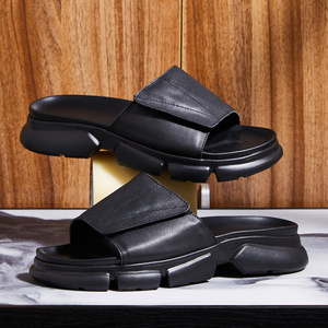 2025 Trendy Premium Genuine Leather Men's Sandals Summer Breathable Anti-<b>Slip</b> Casual Comfort Outdoor Beach Fashion PU Arch - Product Image 6