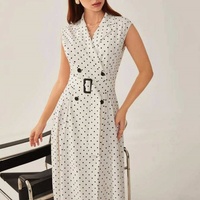 Robes décontractées personnalisées Robe chemise élégante à pois pour femme