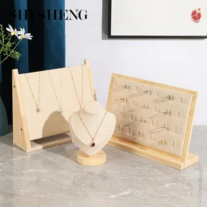 SHI SHENG haute qualité lin toile de jute collier chaîne bijoux buste présentoir support pour bijoux stockage fenêtre affichage