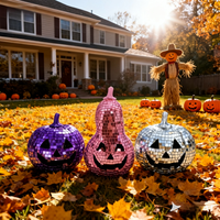 Décorations de citrouille en verre miroir pour fête d'Halloween, artisanales, écologiques, non toxiques, personnalisables en couleur et taille (CM), fabriquées sur mesure