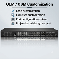 Switch PoE+ Administrado L3 de 24 Puertos Gigabit con 4*10G SFP+ Uplink, VLAN/ACL/Routing, Montaje en Rack