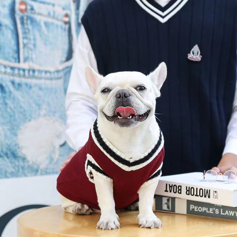 Trendy Pet Vest Preppy Style Knitted Waistcoat For Dog Cat