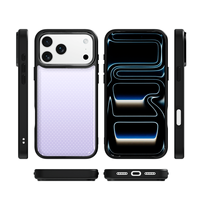 Coque de téléphone AG Feeling Black Edge avec motif à pois violet clair doré pour iPhone 17, 17 Pro Max, 16 Pro, 15 – Coque magnétique