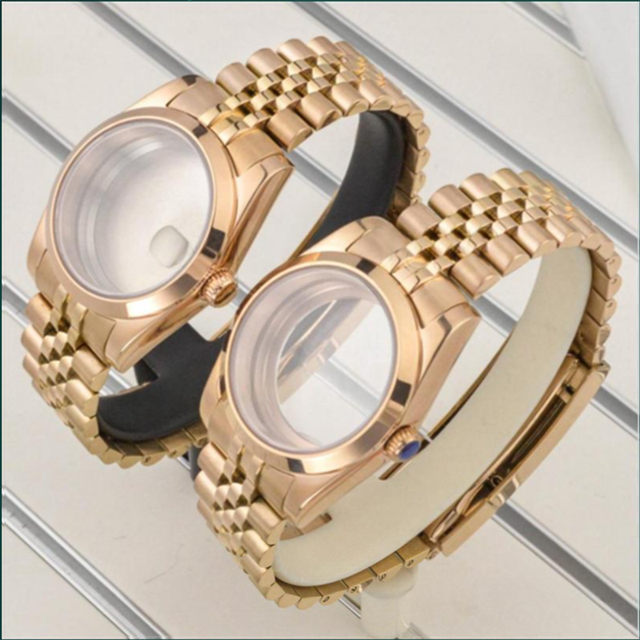 Luxury 5ATM Waterproof Stainless Steel Watch Case with 316L NH35 Mechanical Movement 316L Stainless Steel Wristwatch Case