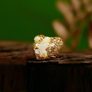 Fashion Ring 316L Stainless Steel PVD Gold Plating With <b>Crystal</b> Stones For Women Jewelry - Product Image 3