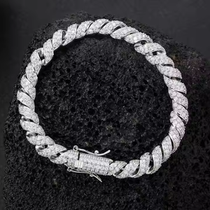 High Quality 925 Sterling Silver Moissanite Iced Cuban Link Chain Hip Hop Unisex <b>Necklace</b> for Men Women Luxury Fashion <b>Statement</b> - Product Image 5