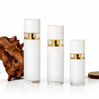 Ensemble d'emballages de luxe pour soins de la peau en or blanc – Flacons de lotion 40ml, 100ml, 120ml et pots de crème 30g, 50g pour toniques, sérums et hydratants