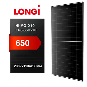 Panneau solaire monocristallin bifacial à double verre <span class=keywords><strong>Longi</strong></span> 650W Hi-MOX10 LR8-66HVDF 640-665M anti-poussière - Product Image 6