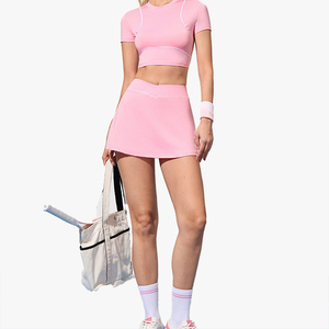 Ensemble jupe de tennis slim fit à séchage rapide pour femme, anti-exposition, pour course en extérieur et fitness, mini-jupe de sport - Product Image 5