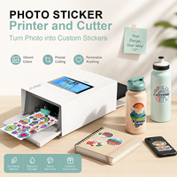 Mesin Pencetak & Pemotong Stiker Gambar DIY, Printer Foto Thermal Pintar, Mesin All-in-One untuk Cetak & Potong